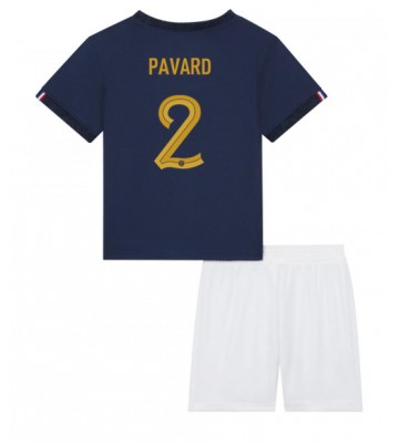 Frankrike Benjamin Pavard #2 Hemmakläder Barn VM 2022 Kortärmad (+ Korta byxor)
